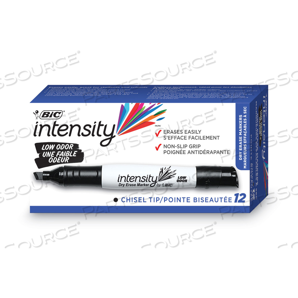 INTENSITY LOW ODOR CHISEL TIP DRY ERASE MARKER, BROAD CHISEL TIP, BLACK by BIC INTENSITY LOW ODOR CHISEL TIP DRY ERASE MARKER, BROAD CHISEL TIP, BLACK by BIC
