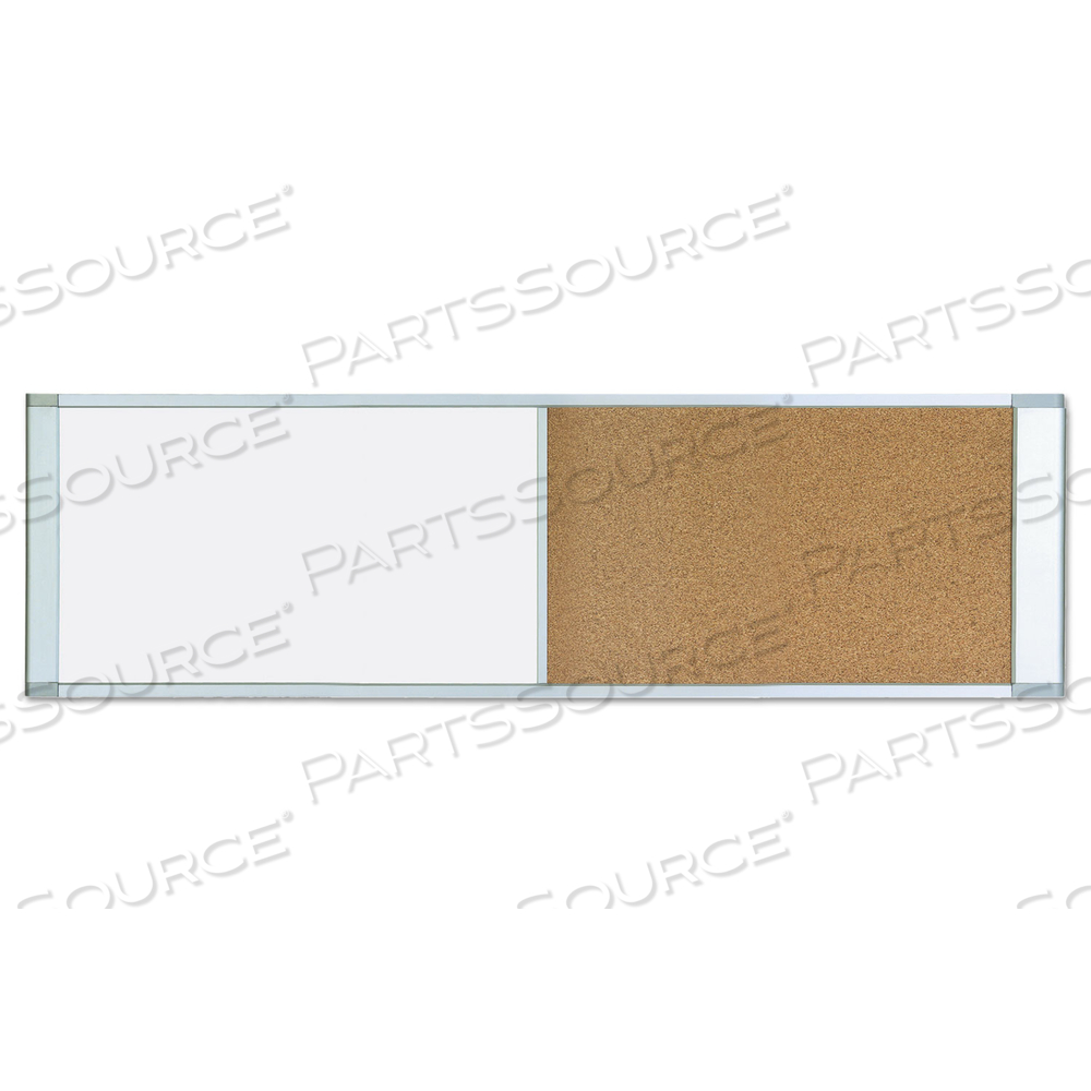 COMBO CUBICLE WORKSTATION DRY ERASE/CORK BOARD, 48X18, SILVER FRAME by MasterVision