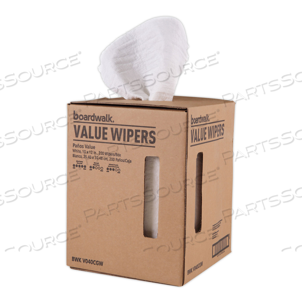 DRC WIPERS, CENTERPULL, 10 X 12, WHITE by Boardwalk DRC WIPERS, CENTERPULL, 10 X 12, WHITE by Boardwalk