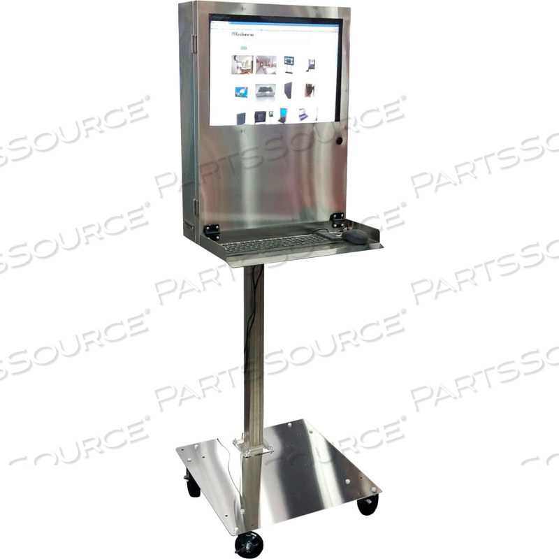 STAINLESS STEEL PEDESTAL BASE WITH LOCKING CASTERS FOR PC DEFENDER by Pc Enclosures