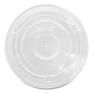PET LIDS, FLAT WITH STRAW SLOT, FITS 32 OZ COLD CUPS, CLEAR by Karat PET LIDS, FLAT WITH STRAW SLOT, FITS 32 OZ COLD CUPS, CLEAR by Karat