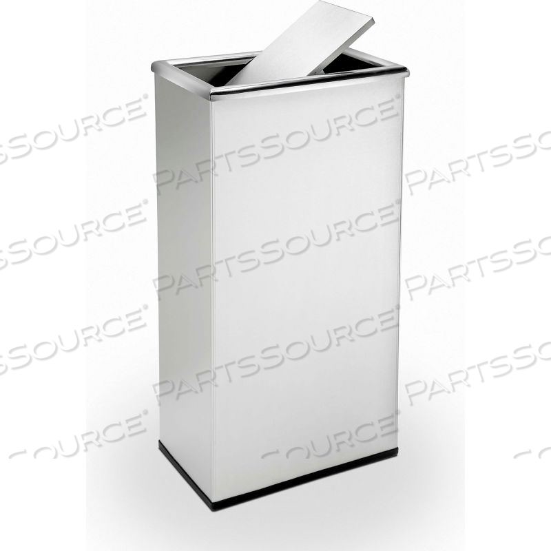 STAINLESS STEEL WASTE CONTAINER, 13-1/2 GALLON, RECTANGULAR SWIVEL LID by Dci Marketing STAINLESS STEEL WASTE CONTAINER, 13-1/2 GALLON, RECTANGULAR SWIVEL LID by Dci Marketing