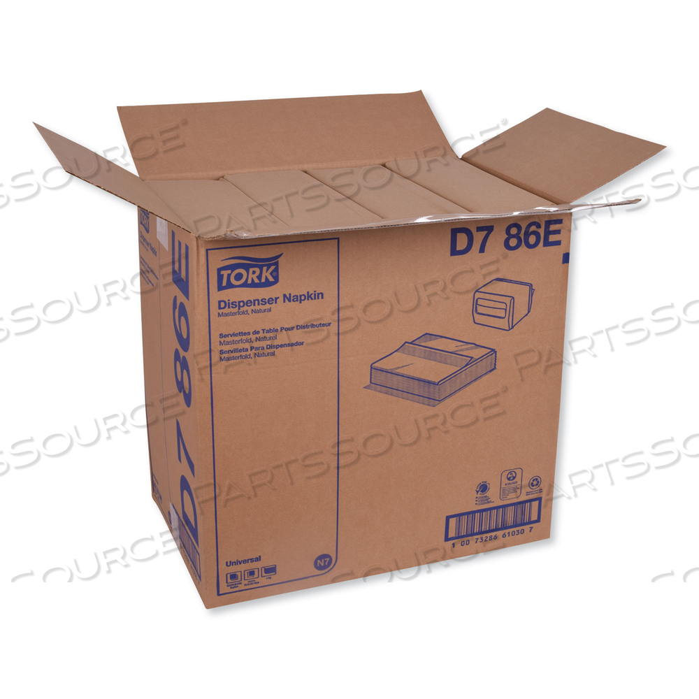 UNIVERSAL MASTERFOLD DISPENSER NAPKINS, 1-PLY, 13" X 12" NATURAL by Tork