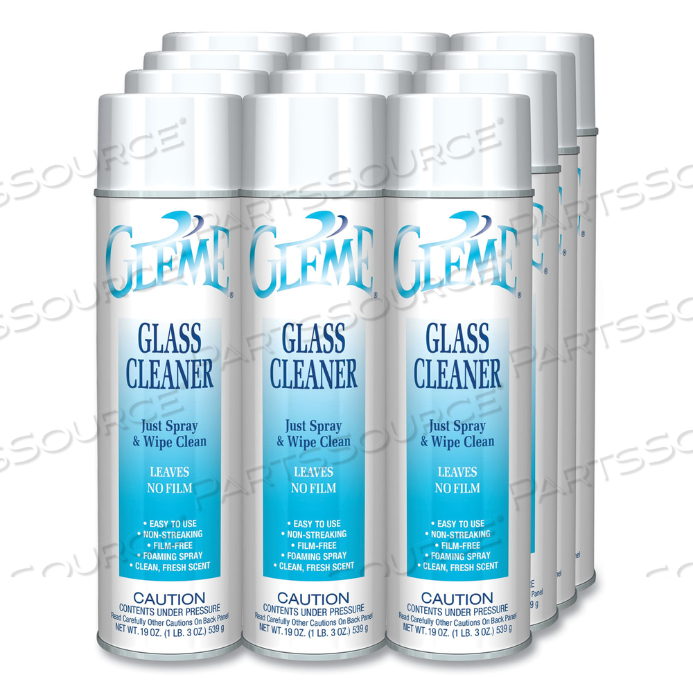 GLEME GLASS CLEANER, FRESH SCENT, 19 OZ AEROSOL SPRAY by Claire