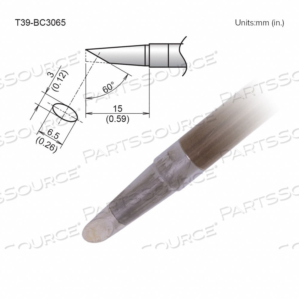 TIP BEVEL 3MM/60DEG X 15MM FX-9701/9702 by American Hakko Products, Inc.
