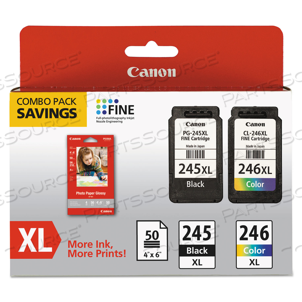 8278B005 (PG-245XL/CL-246XL) INK/PAPER COMBO, 180/300 PAGE-YIELD, BLACK/TRI-COLOR by Canon (Consumer Electronics) 8278B005 (PG-245XL/CL-246XL) INK/PAPER COMBO, 180/300 PAGE-YIELD, BLACK/TRI-COLOR by Canon (Consumer Electronics)