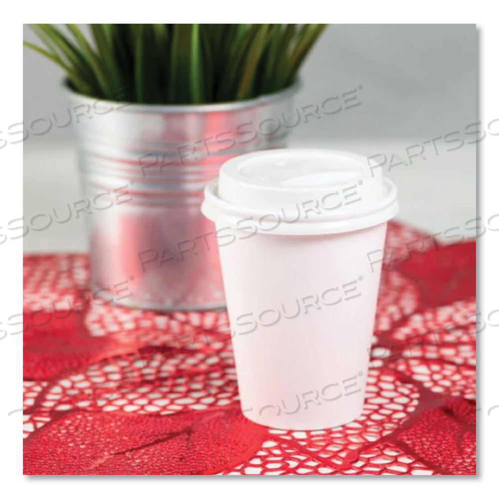 HOT CUP LIDS, FITS 8 OZ PAPER HOT CUPS, SIPPER LID, WHITE by Karat HOT CUP LIDS, FITS 8 OZ PAPER HOT CUPS, SIPPER LID, WHITE by Karat