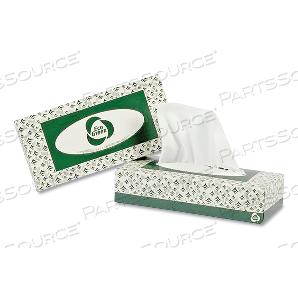 RECYCLED 2-PLY FACIAL TISSUE, WHITE, 150 SHEETS/BOX, 20 BOXES/CARTON by Eco Green