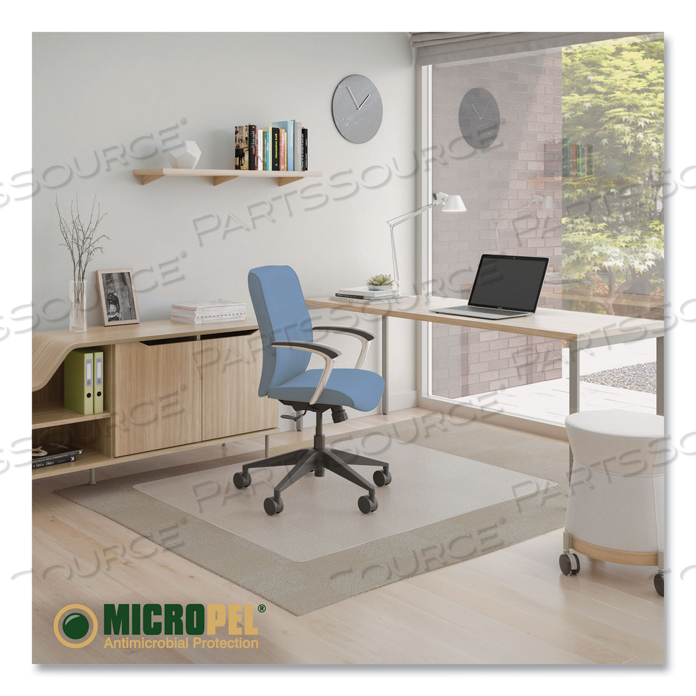 ANTIMICROBIAL CHAIR MAT, MEDIUM PILE CARPET, 60 X 46, RECTANGULAR, CLEAR by Deflecto ANTIMICROBIAL CHAIR MAT, MEDIUM PILE CARPET, 60 X 46, RECTANGULAR, CLEAR by Deflecto