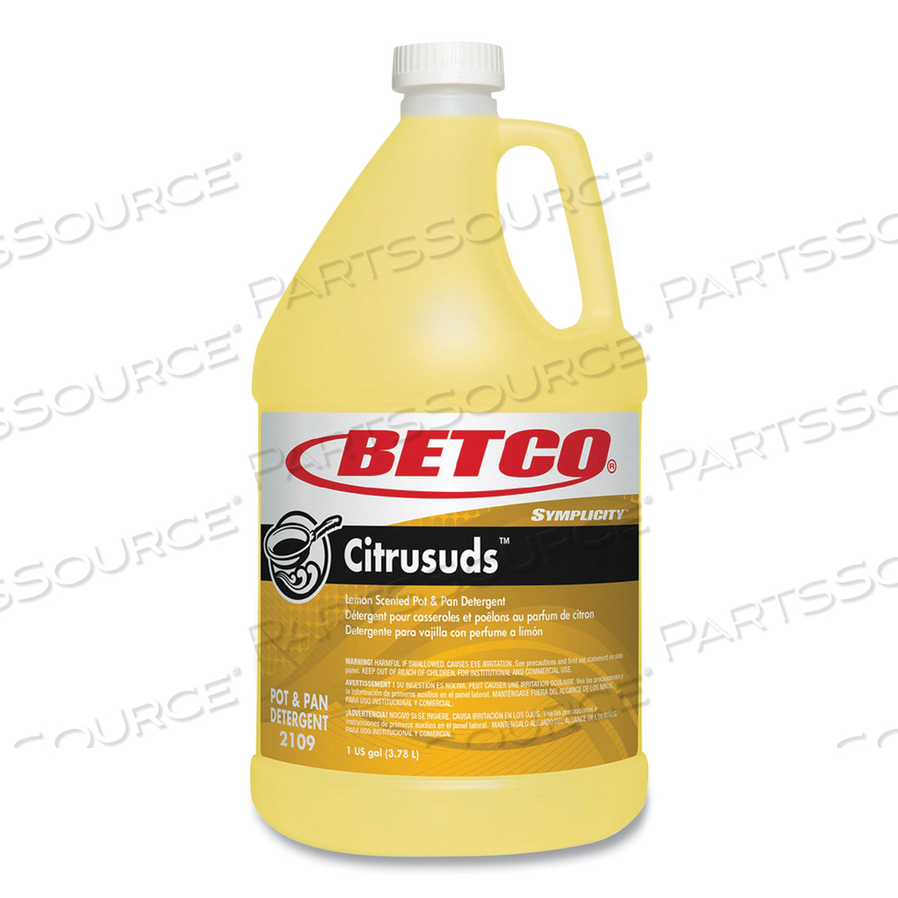 SYMPLICTY CITRUSUDS MANUAL DISHWASHING DETERGENT, LEMON SCENT, 1 GAL BOTTLE by Betco Corporation