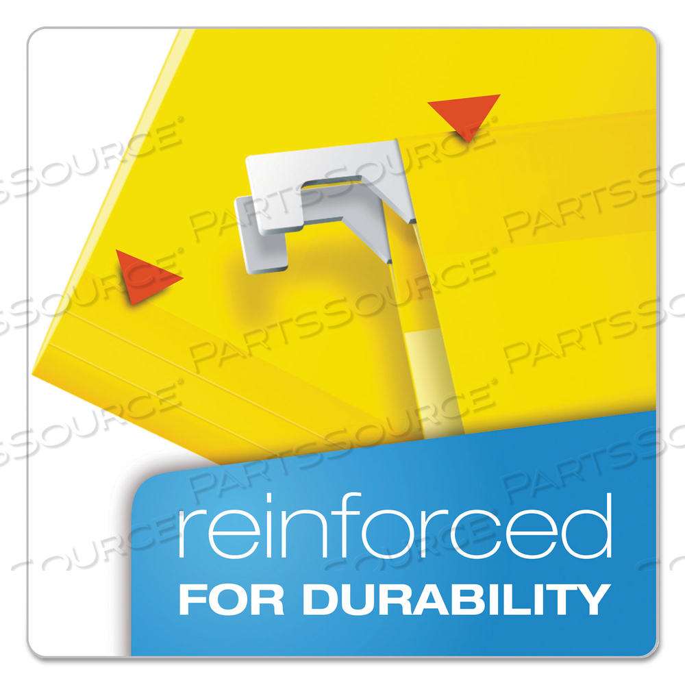 COLORED REINFORCED HANGING FOLDERS, LEGAL SIZE, 1/5-CUT TABS, YELLOW by Esselte Pendaflex Corp.