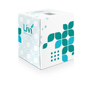 LIVI ULTRA PREMIUM FACIAL TISSUE, 2-PLY, WHITE, CUBE BOX, 80 SHEETS/BOX/CARTON by Livi