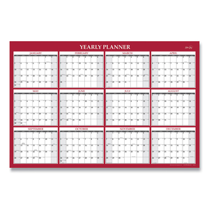 CLASSIC RED LAMINATED ERASABLE WALL CALENDAR, CLASSIC RED ARTWORK, 48 X 32, WHITE/RED/GRAY SHEETS, 12-MONTH (JAN-DEC): 2023 by Blue Sky
