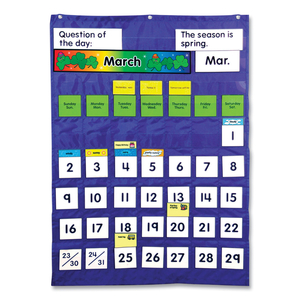 COMPLETE CALENDAR AND WEATHER POCKET CHART, 51 POCKETS, 26 X 37.25, BLUE by Carson-Dellosa Publishing
