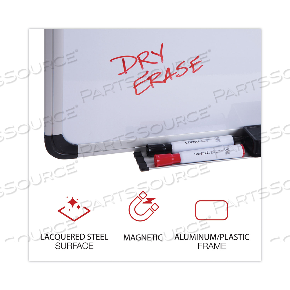 MAGNETIC STEEL DRY ERASE BOARD, 72 X 48, WHITE, ALUMINUM FRAME by Universal MAGNETIC STEEL DRY ERASE BOARD, 72 X 48, WHITE, ALUMINUM FRAME by Universal