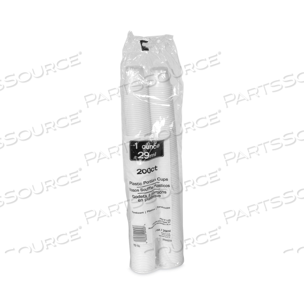 PLASTIC PORTION CUP, 1 OZ, TRANSLUCENT, 200/SLEEVE by Pactiv