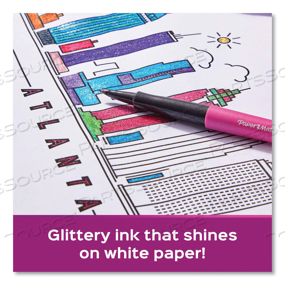 FLAIR METALLIC POROUS POINT PEN, STICK, MEDIUM 0.7 MM, ASSORTED INK AND BARREL COLORS by Paper Mate