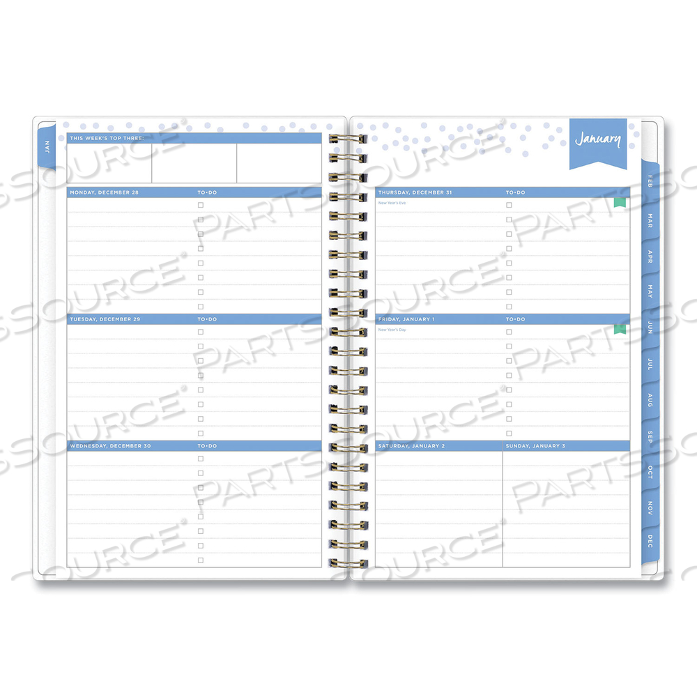 DAY DESIGNER TILE WEEKLY/MONTHLY PLANNER, TILE ARTWORK, 8 X 5, BLUE/WHITE COVER, 12-MONTH (JAN TO DEC): 2023 by Blue Sky
