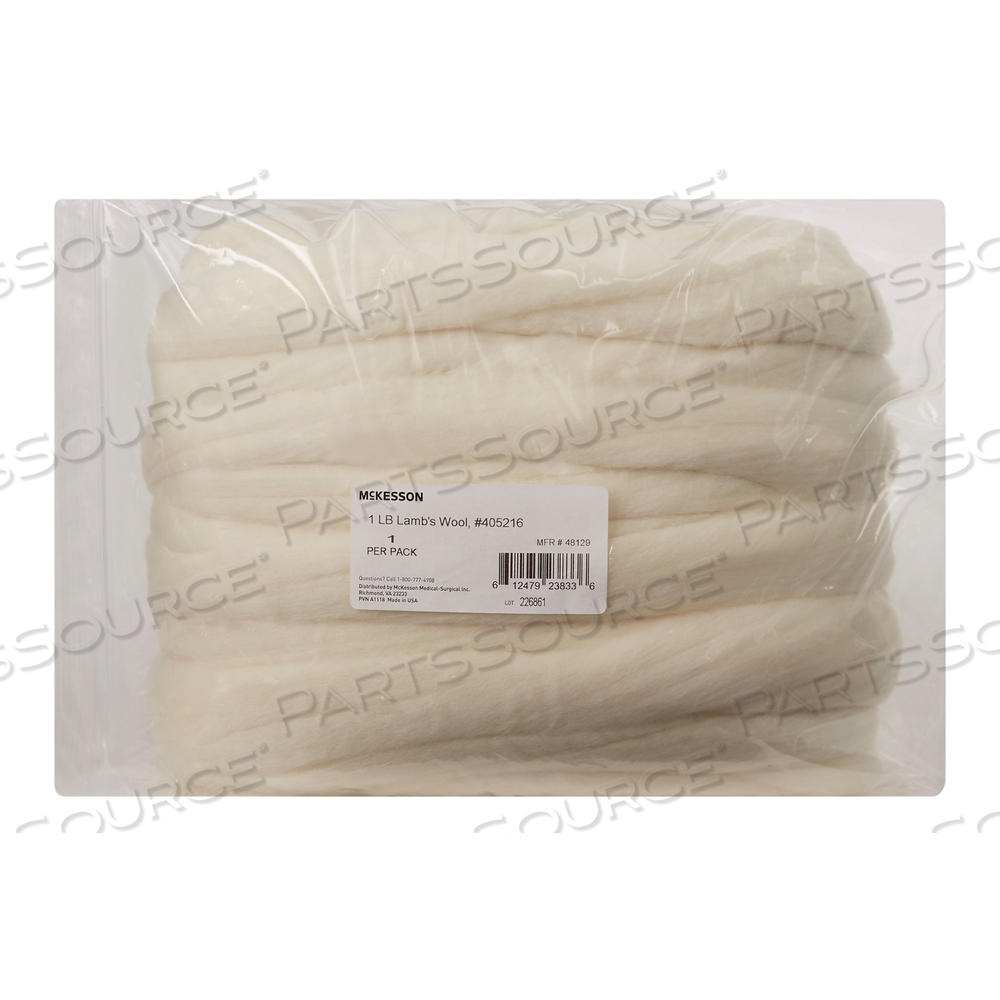 PADDING, LAMB'S, OFF WHITE, 1LB SIZE, WOOL, ADULT AGE GROUP by McKesson
