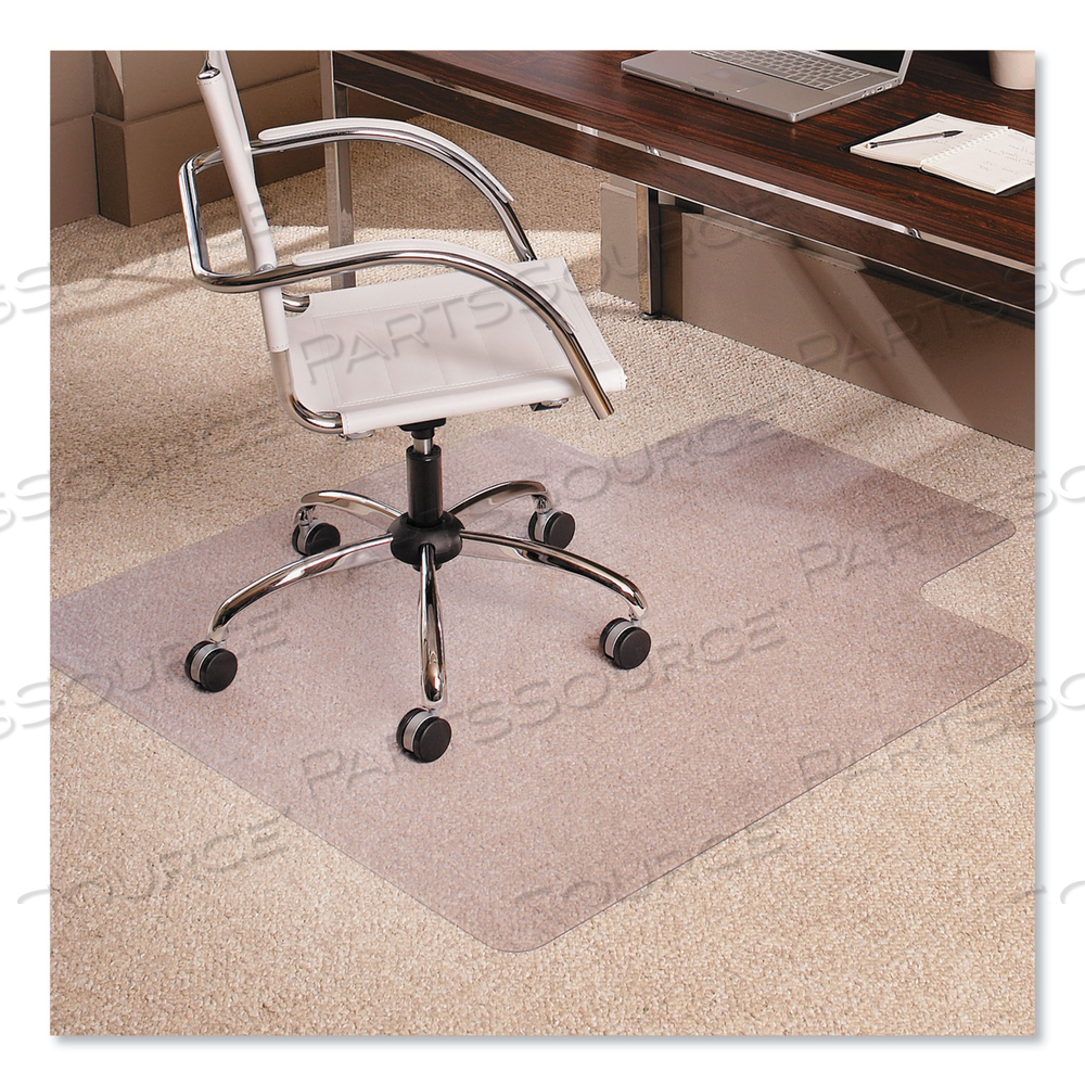 EVERLIFE MODERATE USE CHAIR MAT FOR LOW PILE CARPET, RECTANGULAR WITH LIP, 45 X 53, CLEAR by ES Robbins