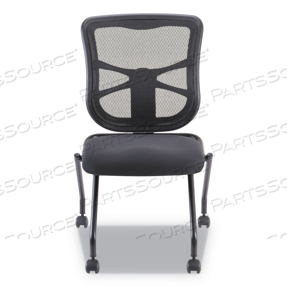 ALERA ELUSION MESH NESTING CHAIRS, SUPPORTS UP TO 275 LB, 18.1" SEAT HEIGHT, BLACK SEAT, BLACK BACK, BLACK BASE by Alera