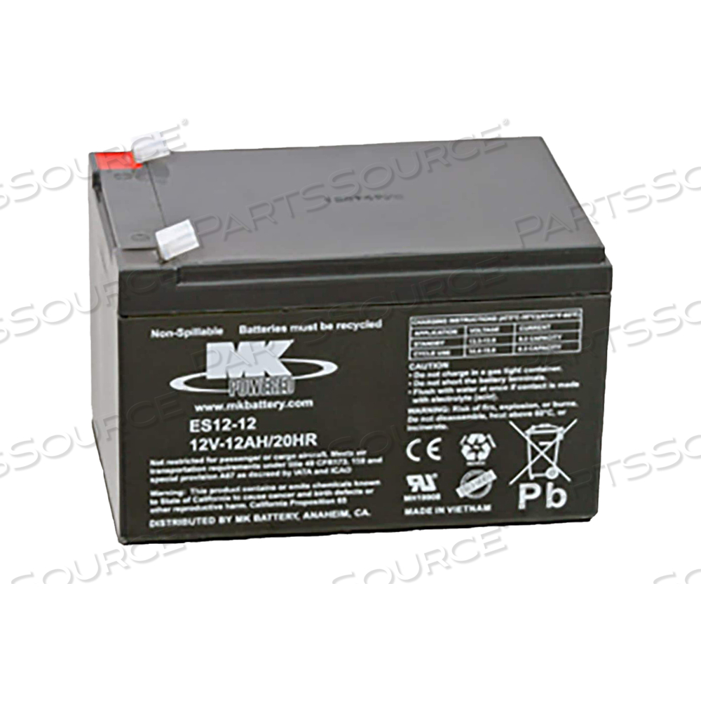 BATTERY, SEALED LEAD ACID, 12V, 1.2 AH, F1 FASTON 