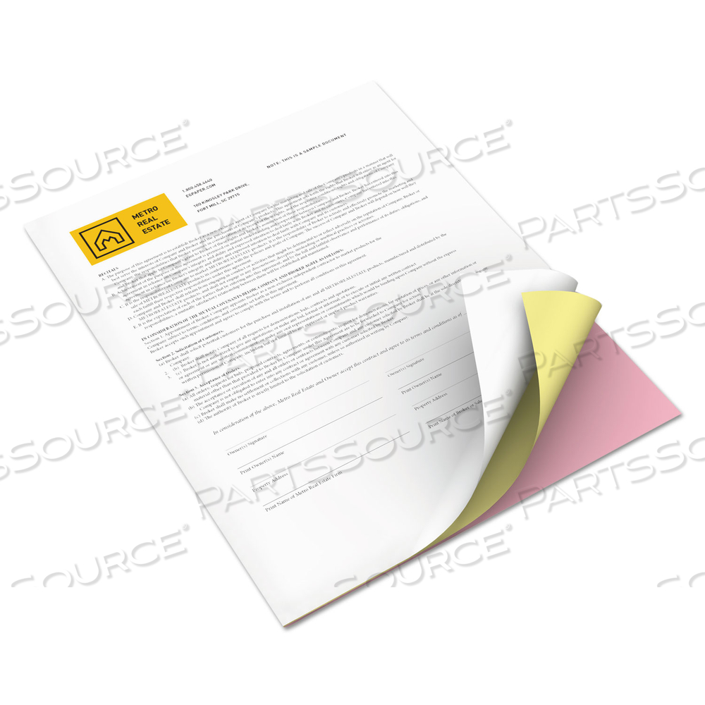 REVOLUTION CARBONLESS 3-PART PAPER, 8.5 X 11, CANARY/PINK/WHITE by Xerox