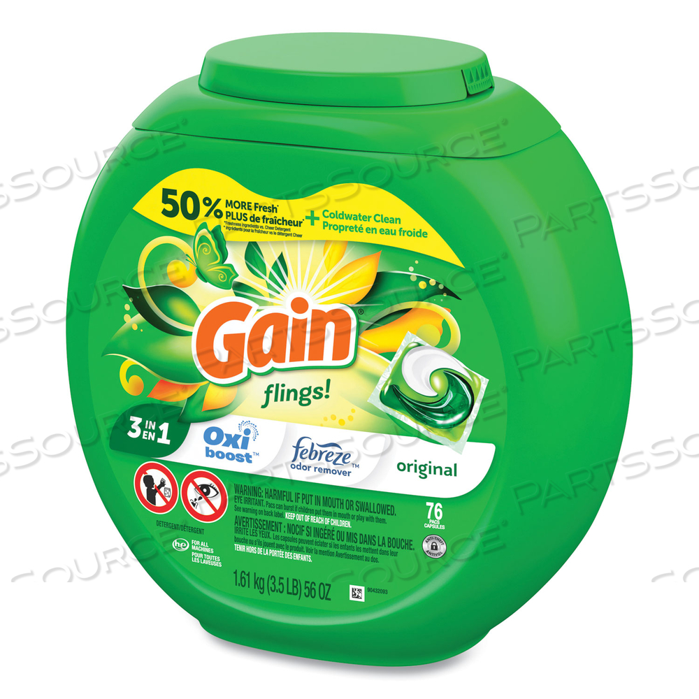 FLINGS DETERGENT PODS, ORIGINAL by Gain