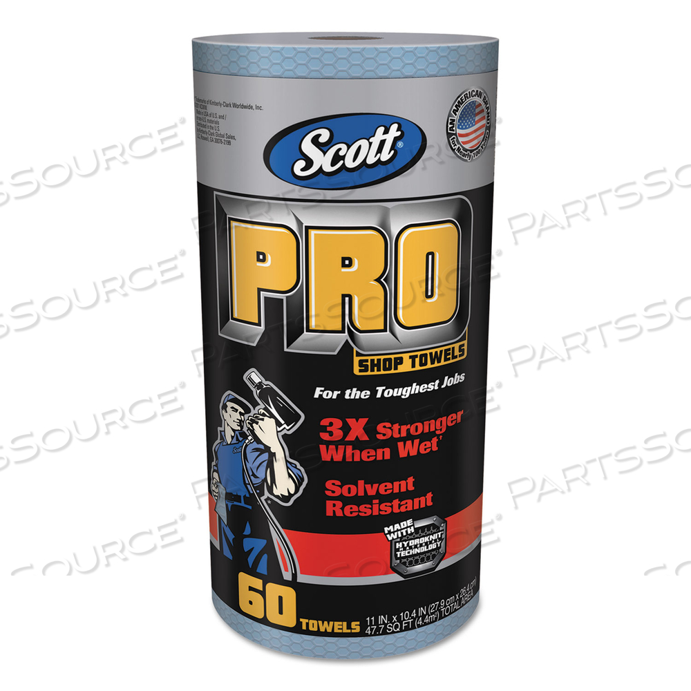 PRO SHOP TOWELS, HEAVY DUTY, 1-PLY, 10.4 X 11, BLUE/CARTON by Scott