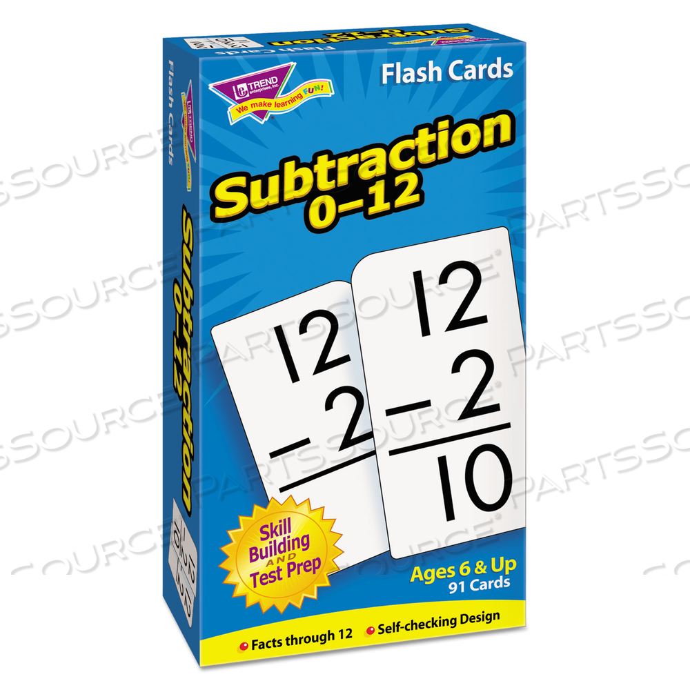 SKILL DRILL FLASH CARDS, SUBTRACTION, 3 X 6, BLACK AND WHITE by Trend