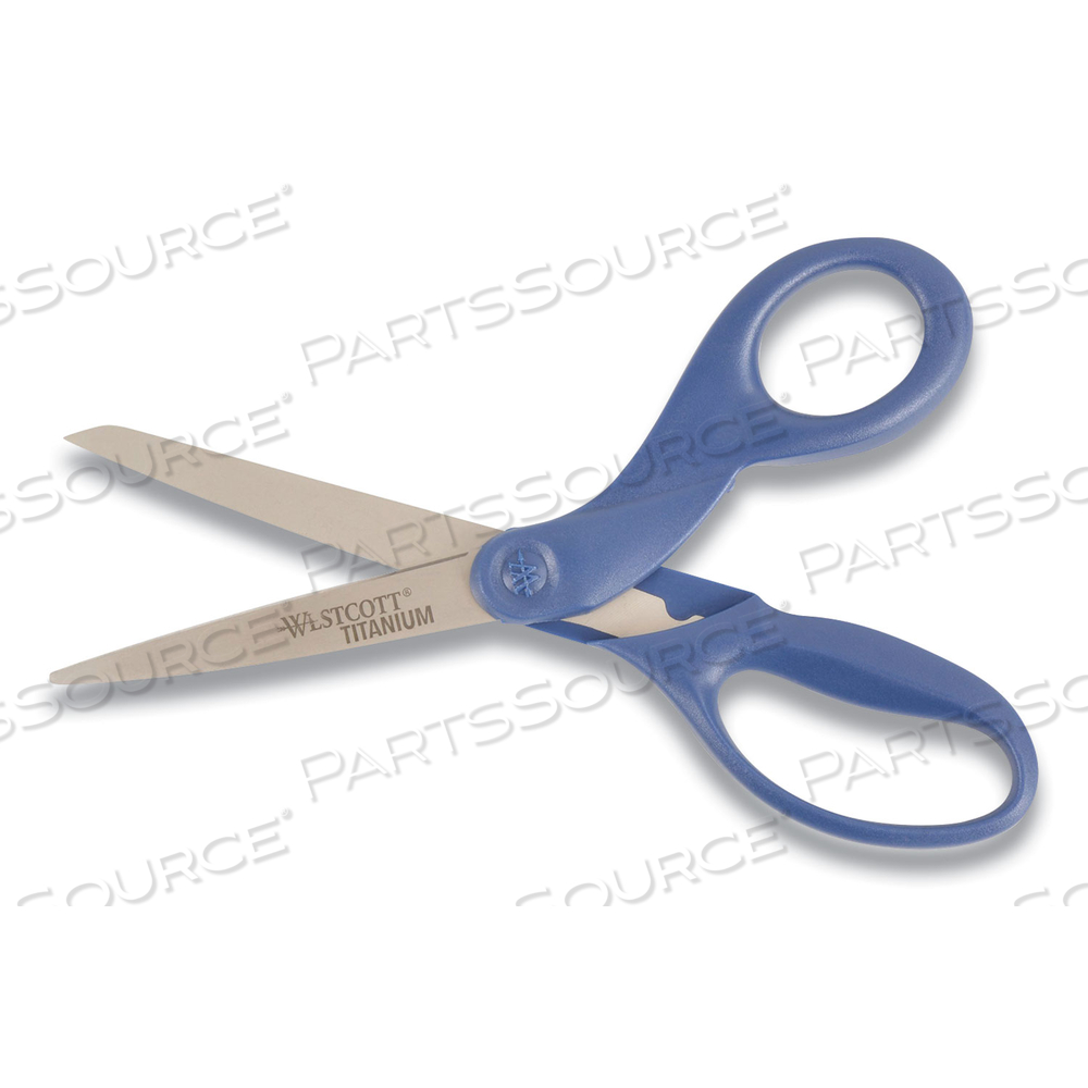 TITANIUM BONDED SCISSORS, 8" LONG, 3.5" CUT LENGTH, NAVY STRAIGHT HANDLE by Westcott