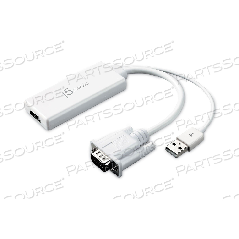 VGA TO HDMI VIDEO AUDIO ADAPTER, WHITE by j5create