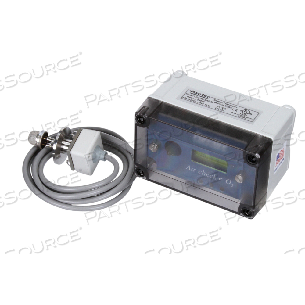 OXYGEN MONITOR WITH KF-25 SENSOR, O-25% by PureAire Monitoring Systems, Inc. OXYGEN MONITOR WITH KF-25 SENSOR, O-25% by PureAire Monitoring Systems, Inc.