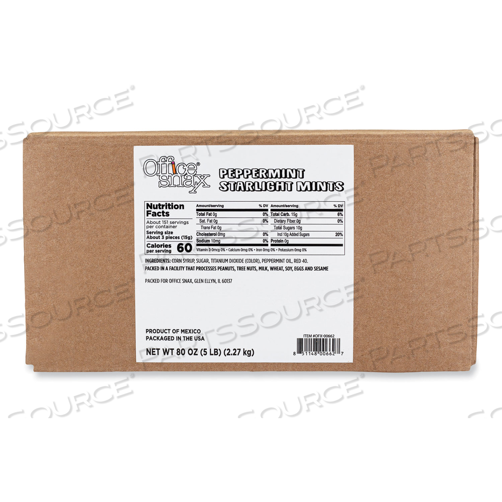 CANDY ASSORTMENTS, PEPPERMINT CANDY, 5 LB BOX by Office Snax