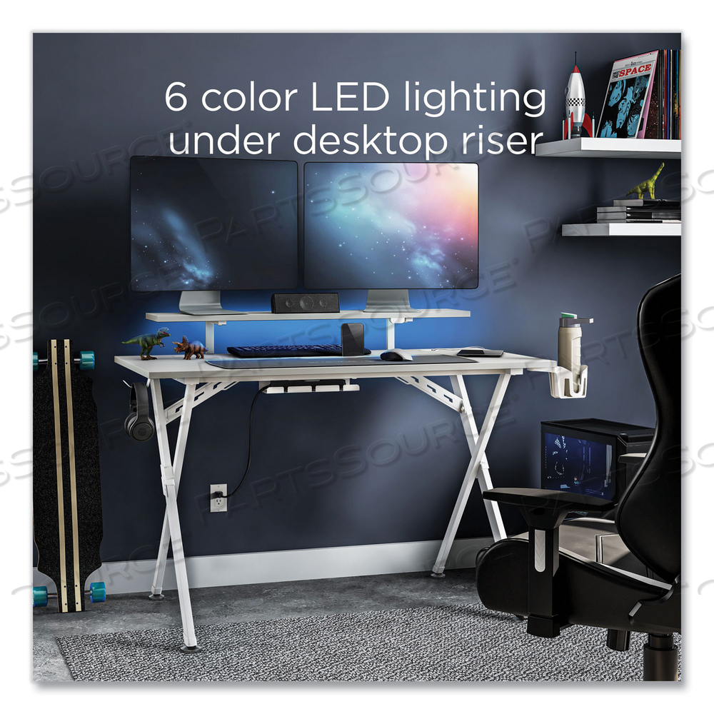 VIZON 47" GAMING DESK, 47.2" X 26.6" X 35", WHITE COLORWAY by Union & Scale