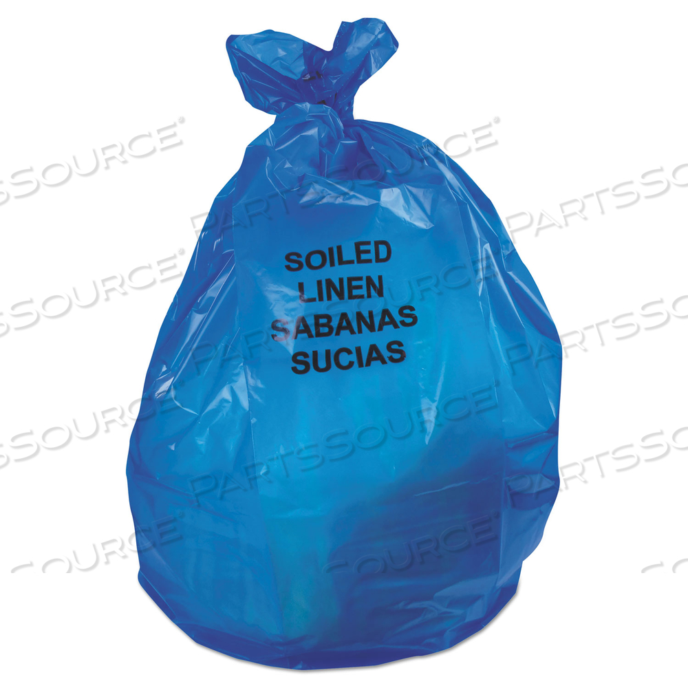 LINEAR LOW DENSITY HEALTH CARE CAN LINERS, 30 GAL, 1.3 MIL, 30" X 43", BLUE by Heritage