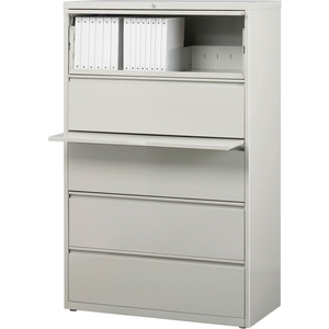 HL10000 SERIES LATERAL FILE 36" WIDE 5-DRAWER - LIGHT GRAY by Hirsh