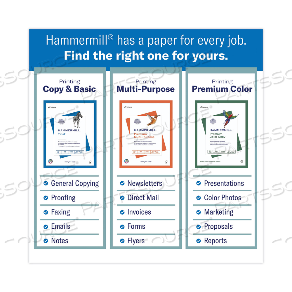 FORE MULTIPURPOSE PRINT PAPER, 96 BRIGHT, 24 LB BOND WEIGHT, 11 X 17, WHITE, 500/REAM by Hammermill