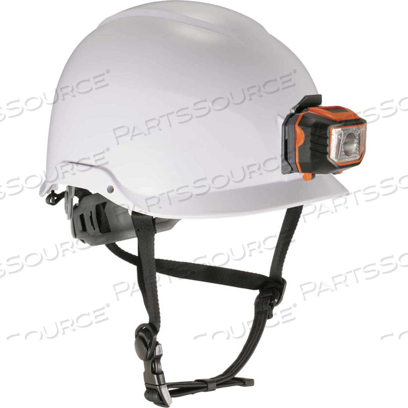 SKULLERZ 8974 SAFETY HELMET WITH LED LIGHT, CLASS E, WHITE by Ergodyne SKULLERZ 8974 SAFETY HELMET WITH LED LIGHT, CLASS E, WHITE by Ergodyne