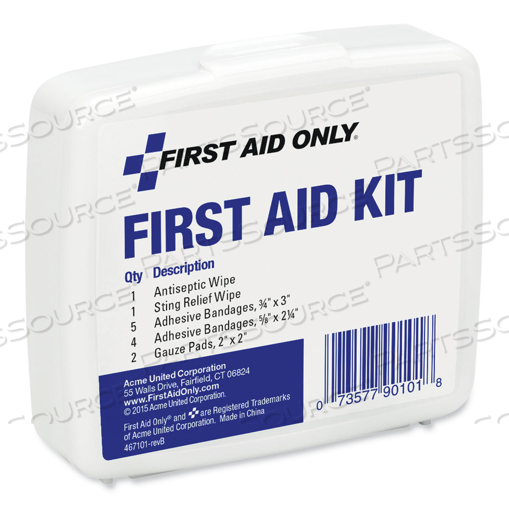 FIRST AID ON THE GO KIT, MINI, 13 PIECES, PLASTIC CASE by First Aid Only