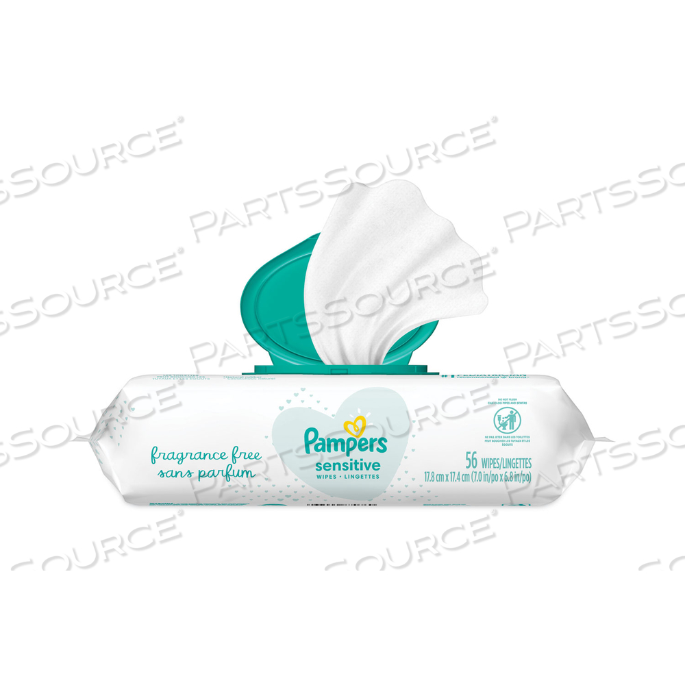 SENSITIVE BABY WIPES, 6.8 X 7,  UNSCENTED, WHITE by Pampers