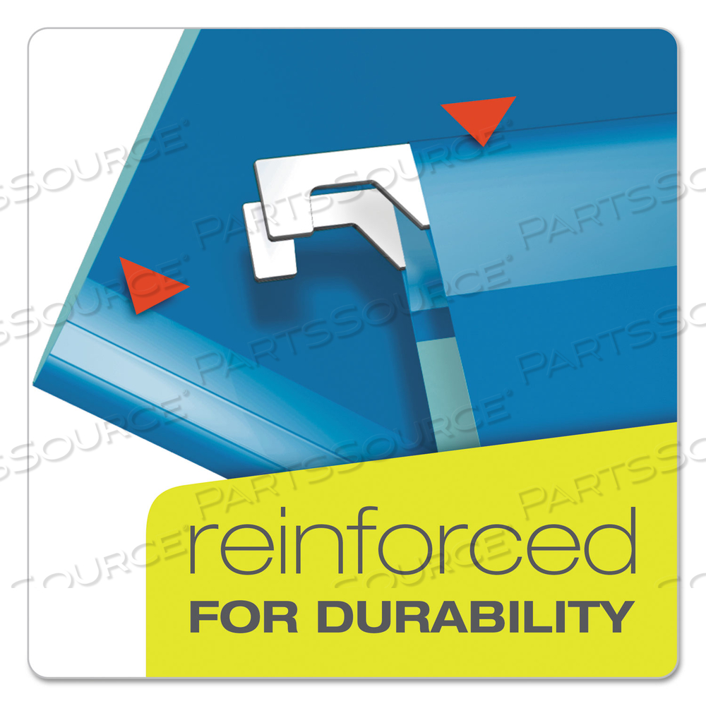 COLORED REINFORCED HANGING FOLDERS, LETTER SIZE, 1/5-CUT TABS, BLUE by Esselte Pendaflex Corp. COLORED REINFORCED HANGING FOLDERS, LETTER SIZE, 1/5-CUT TABS, BLUE by Esselte Pendaflex Corp.