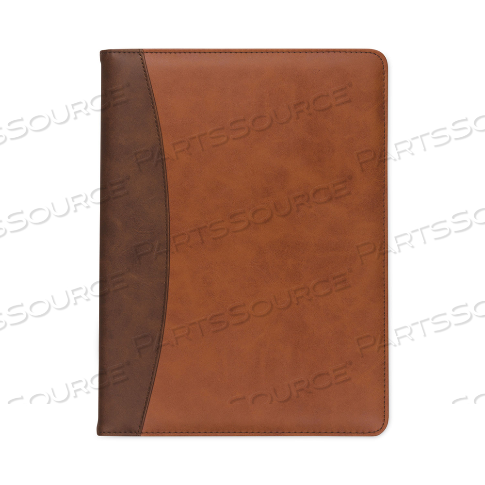 TWO-TONE PADFOLIO WITH SPINE ACCENT, 10.6W X 14.25H, POLYURETHANE, TAN/BROWN by Samsill