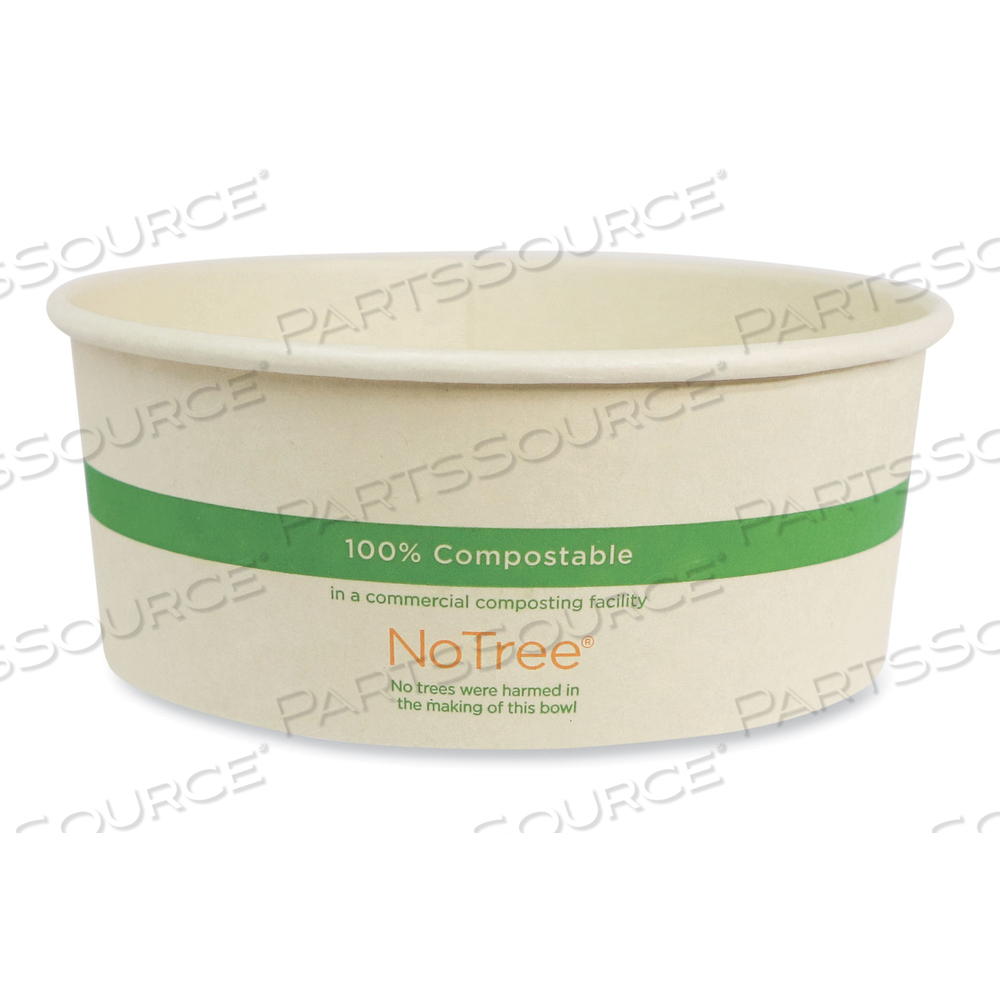NO TREE WIDE PAPER BOWLS, 24 OZ, 5.9" DIAMETER X 2.4"H, NATURAL, SUGARCANE by World Centric
