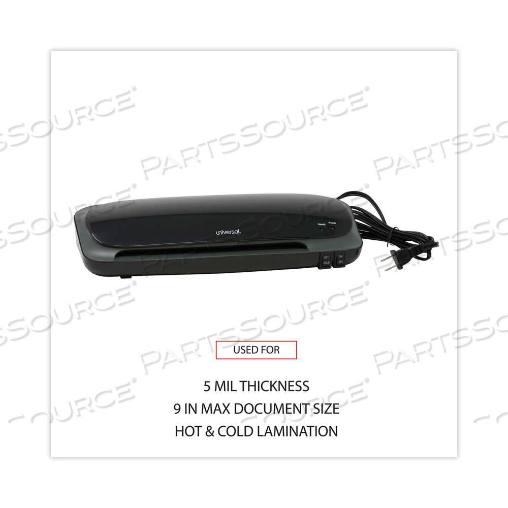 DELUXE DESKTOP LAMINATOR, TWO ROLLERS, 9" MAX DOCUMENT WIDTH, 5 MIL MAX DOCUMENT THICKNESS 