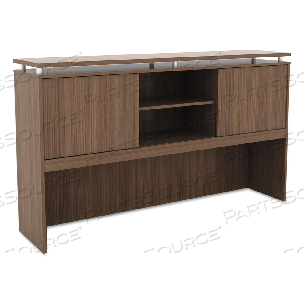 ALERA SEDINA SERIES HUTCH WITH SLIDING DOORS, 66W X 15D X 42.5H, MODERN WALNUT by Alera ALERA SEDINA SERIES HUTCH WITH SLIDING DOORS, 66W X 15D X 42.5H, MODERN WALNUT by Alera