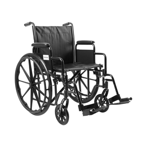 STANDARD WHEELCHAIR WITH PADDED, REMOVABLE ARM, COMPOSITE MAG WHEEL, 20 IN. SEAT, SWING-AWAY FOOTREST, 350 LBS. by McKesson
