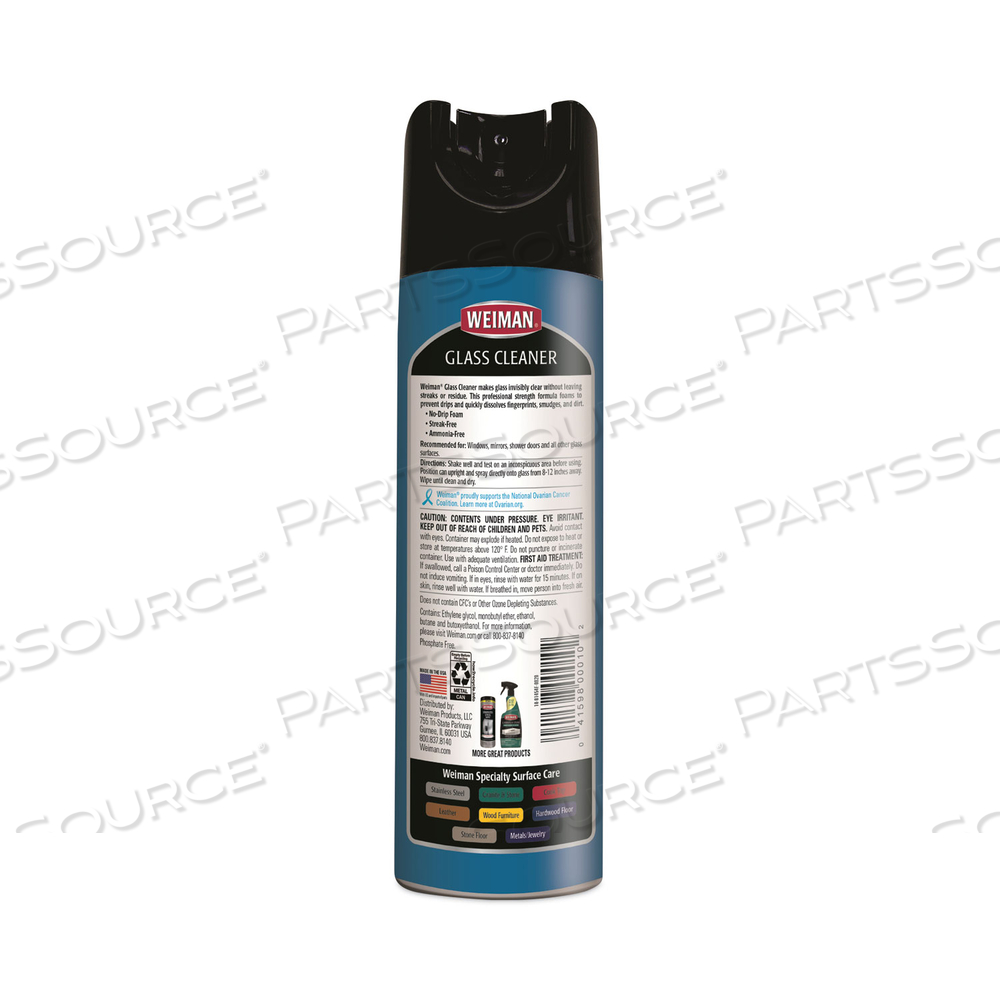 FOAMING GLASS CLEANER, 19 OZ AEROSOL SPRAY CAN by Weiman