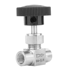 0.13IN THREADED INLET/OUTLET GRAY METAL 2-PORT NEEDLE VALVE WITH KNOB by DCI International 0.13IN THREADED INLET/OUTLET GRAY METAL 2-PORT NEEDLE VALVE WITH KNOB by DCI International