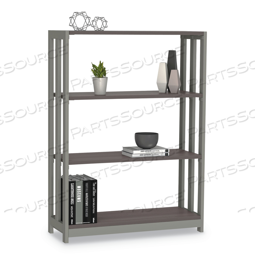 TRENTO LINE BOOKCASE, THREE-SHELF, 31.5W X 11.63D X 43.25H, MOCHA by Linea Italia Inc